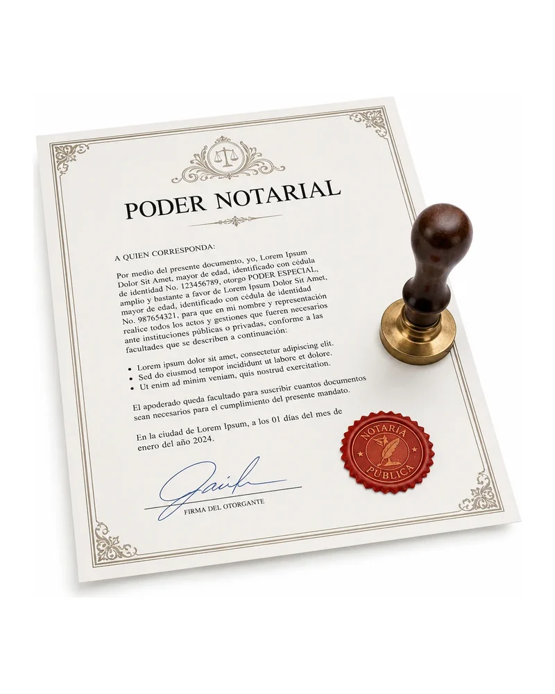 Poder notarial firmado en el consulado